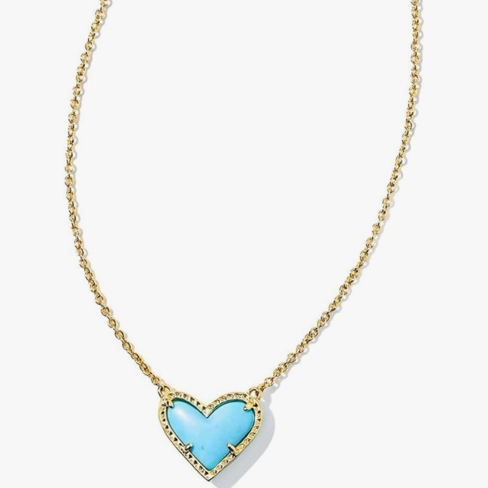 Kendra Scott Gold and Blue Necklace with Dainty Pendant